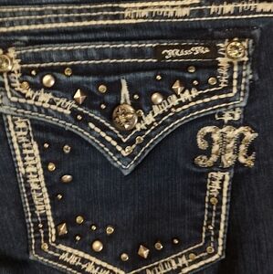 Gorgeous Miss Me Easy Boot Jeans With Embellishments 29" Inseam